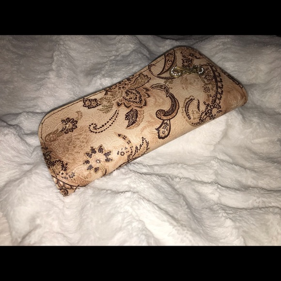 👜👝👛 Paisley patterned clutch tan/brown - Picture 7 of 8